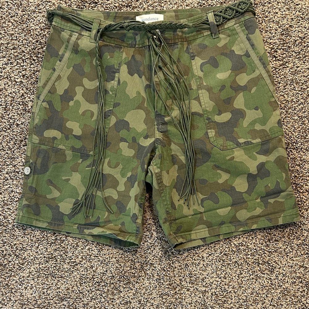 Sundance Green Camouflage Women Shorts
